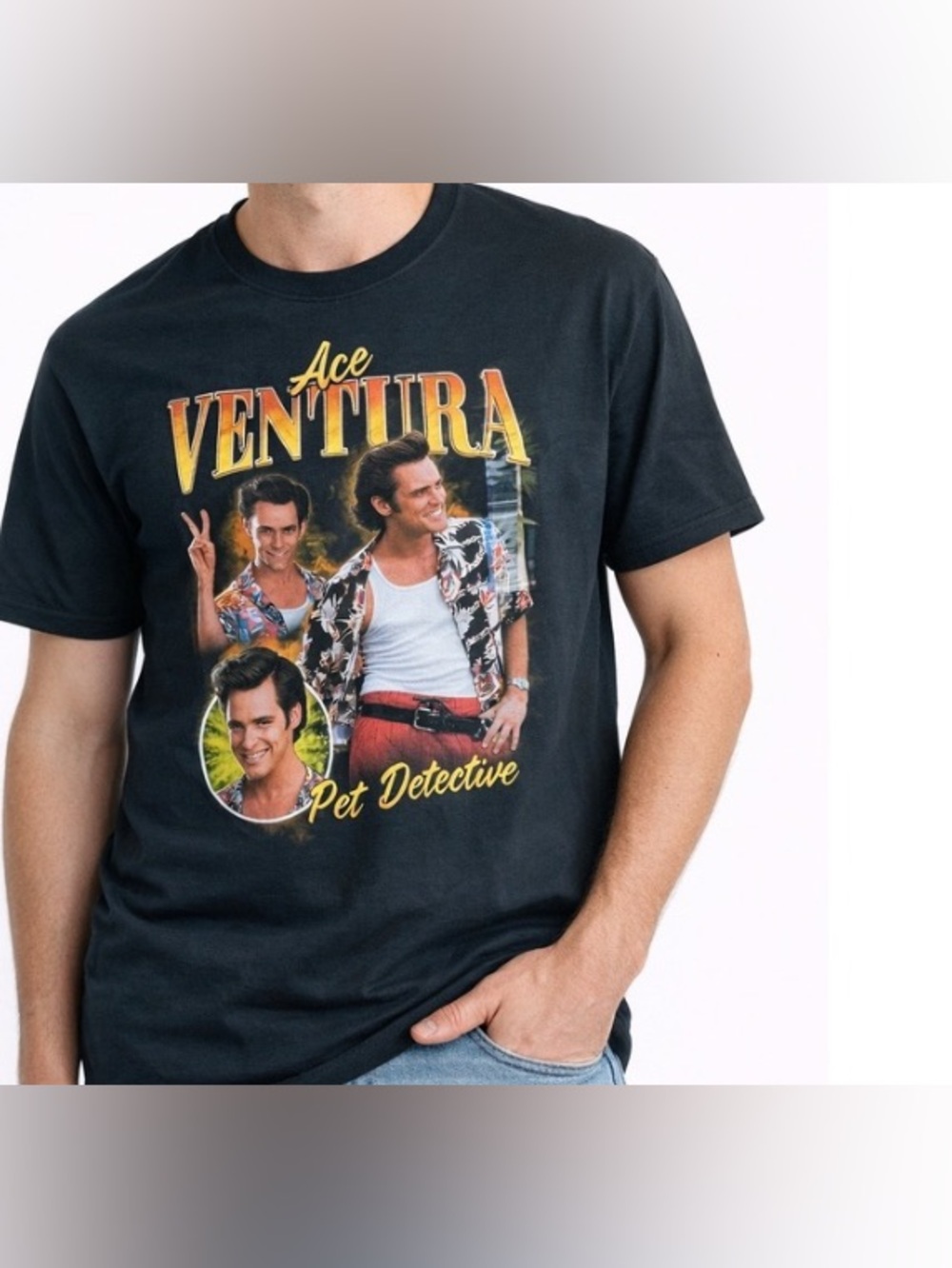 Aventura Ace Ventura Graphic Tee - Black with Yellow Print